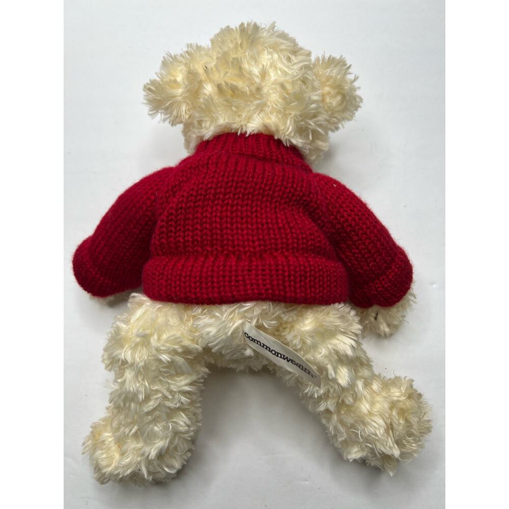 Vintage Collectible BELK White Stuffed Bear Wearing Red Sweater